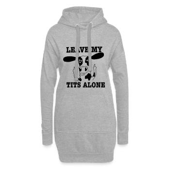 Vegan bien-être animal vache drôle doigt du milieu - Sweat-shirt à capuche long Femme - gris chiné - Devant