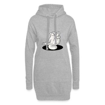 Chat drôle chats chaton cadeau - Sweat-shirt à capuche long Femme - gris chiné - Devant