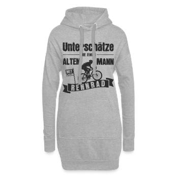 Unterschätze nie einen alten Mann mit Rennrad Bike - Hoodie-Kleid - Grau meliert - Vorne