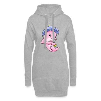 Delfin Regenschirm - Hoodie-Kleid - Grau meliert - Vorne