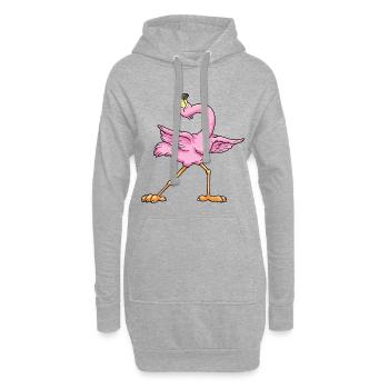 Flamingo Yoga Fitness Meditation - Hoodie-Kleid - Grau meliert - Vorne
