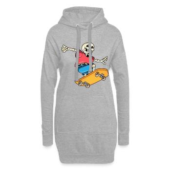 Skateboard Skeleton Skateur - Sweat-shirt à capuche long Femme - gris chiné - Devant