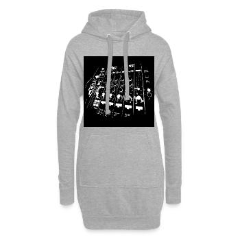 DJ Gesichtsmaske - Hoodie-Kleid - Grau meliert - Vorne