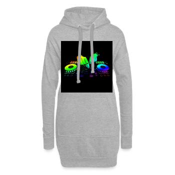 Disc jockey - Sweat-shirt à capuche long Femme - gris chiné - Devant