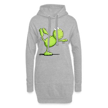 Yoga grenouille I motif animal pour les amis du yoga - Sweat-shirt à capuche long Femme - gris chiné - Devant