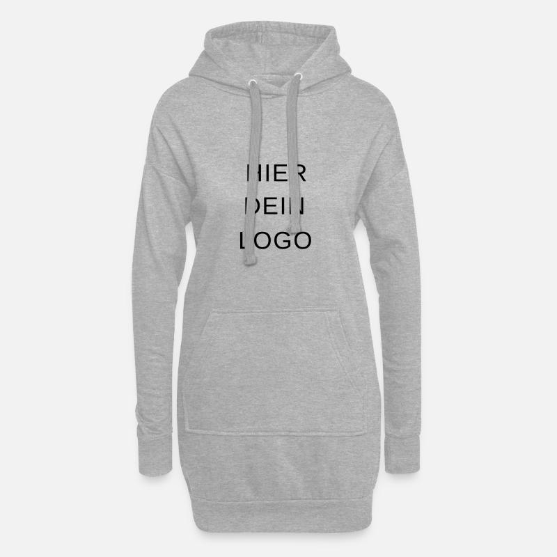 Hier dein logo - Hoodie-Kleid - Grau meliert