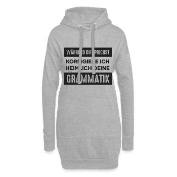 Lehrer Spruch - Hoodie-Kleid - Grau meliert - Vorne