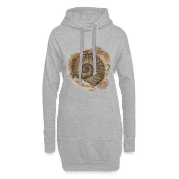 Antike Muschel Illustration - Hoodie-Kleid - Grau meliert - Vorne