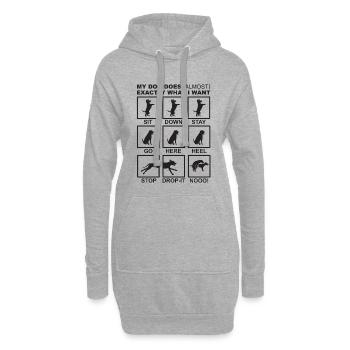 Dog Commands - Hoodie Dress - heather grey - Front