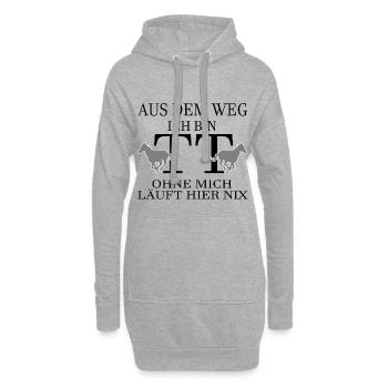 Tuniertrottel ich mach hier alles - Pferd Rappe - Hoodie-Kleid - Grau meliert - Vorne