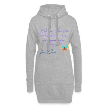 Citation Alice au pays des merveilles - Sweat-shirt à capuche long Femme - gris chiné - Devant