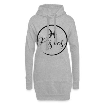 Horoscope Pisces - Hoodie-Kleid - Grau meliert - Vorne