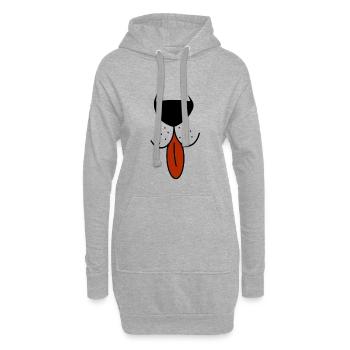 Museau d'ours avec la langue - Sweat-shirt à capuche long Femme - gris chiné - Devant