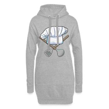 Cuisine de Chef’s Hat - Sweat-shirt à capuche long Femme - gris chiné - Devant