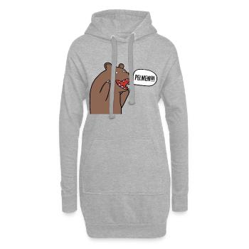 russischer Bär Pelmeni Geschenk russische Wurzeln - Hoodie-Kleid - Grau meliert - Vorne