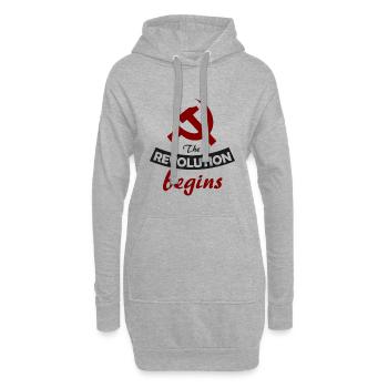 socialiste - Sweat-shirt à capuche long Femme - gris chiné - Devant