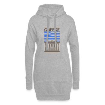 Grèce Souvenir Landmark, Grèce Drapeau Voyage - Sweat-shirt à capuche long Femme - gris chiné - Devant