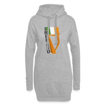 Irland Souvenir Wahrzeichen, Irland Flagge Reisen - Hoodie-Kleid - Grau meliert - Vorne