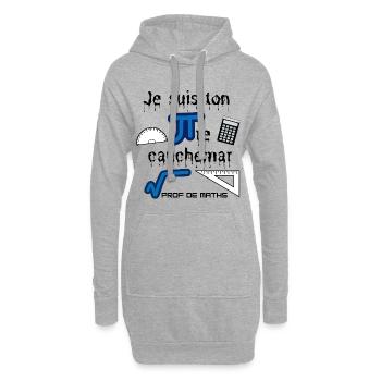 Cadeau à offrir à un prof de maths - Sweat-shirt à capuche long Femme - gris chiné - Devant
