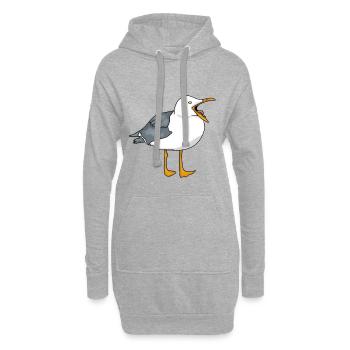 Möwe - Seagull - Hoodie-Kleid - Grau meliert - Vorne