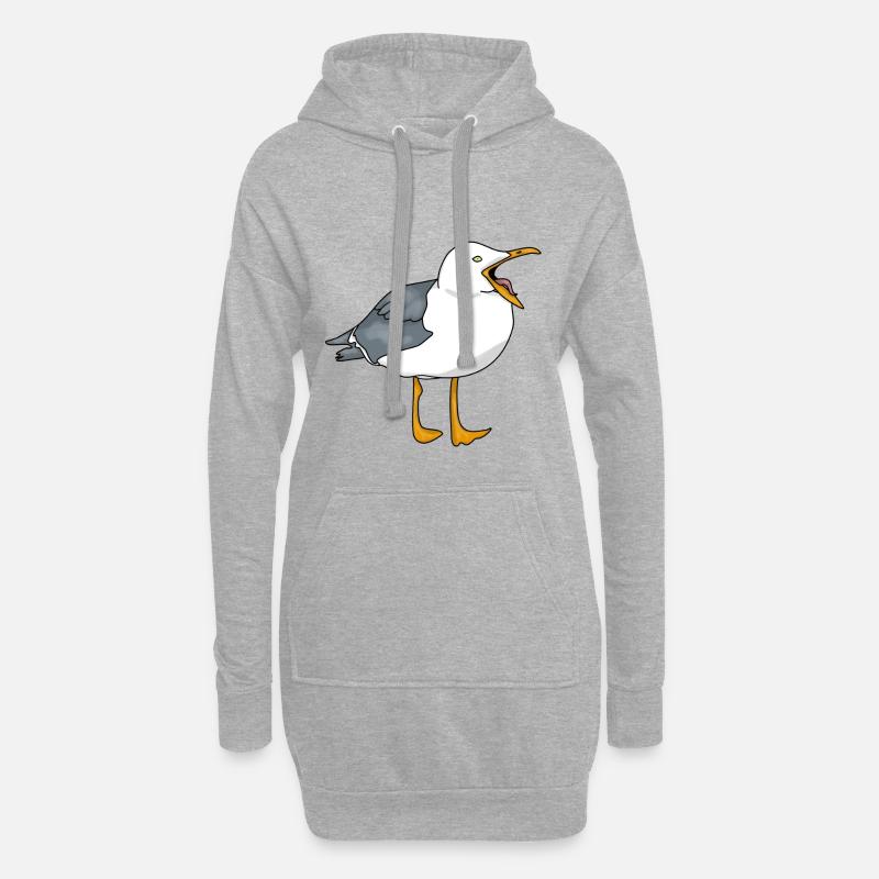Möwe - Seagull - Hoodie-Kleid - Grau meliert