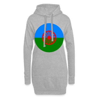 autocollant rond drapeau du peuple roumain idée cadeau - Sweat-shirt à capuche long Femme - gris chiné - Devant