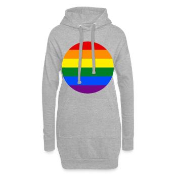 runde Aufkleber Homosexuell Stolz Flagge Regenbogenfahne - Hoodie-Kleid - Grau meliert - Vorne