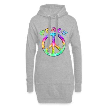 Flower Power Peace Zeichen Hippie Frieden Symbol - Hoodie-Kleid - Grau meliert - Vorne
