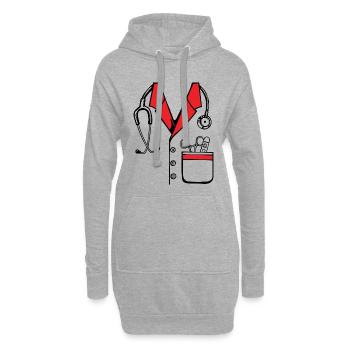 Arzt Doktor Facharzt Hausarzt Kostüm Notarzt Job - Hoodie-Kleid - Grau meliert - Vorne