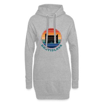 Bratislava Slowakei Skyline Wahrzeichen Souvenir - Hoodie-Kleid - Grau meliert - Vorne