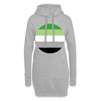 runde Aufkleber aromantic Stolz Flagge lgbt Geschenkidee - Hoodie-Kleid - Grau meliert - Vorne