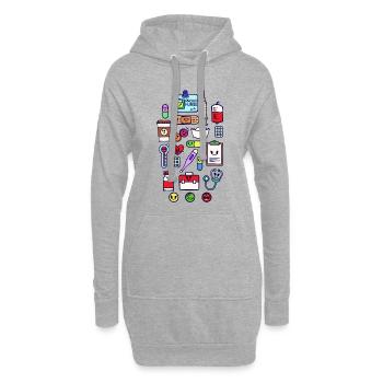 Infirmière soignante soignante infirmière - Sweat-shirt à capuche long Femme - gris chiné - Devant