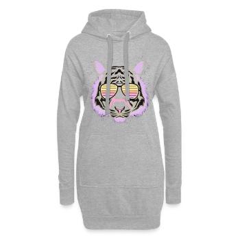 Tiger Psychedelic Brillenstil - Hoodie-Kleid - Grau meliert - Vorne