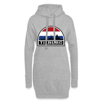 Tilburg Niederlande Skyline Silhouette Niederländische Flagge - Hoodie-Kleid - Grau meliert - Vorne