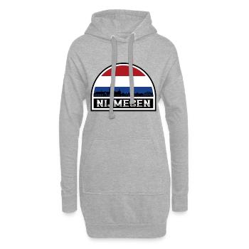 Nimègue Pays-Bas Skyline Silhouette Drapeau Néerlandais - Sweat-shirt à capuche long Femme - gris chiné - Devant