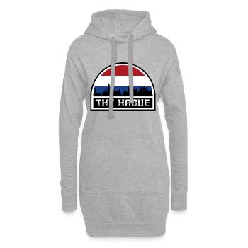 Den Haag Niederlande Skyline Landmark Dutch Flag - Hoodie-Kleid - Grau meliert - Vorne