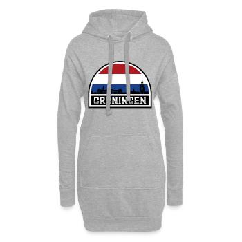 Groningen Pays-Bas Skyline Souvenir Fla Néerlandais - Sweat-shirt à capuche long Femme - gris chiné - Devant