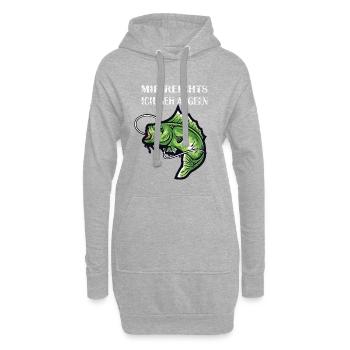 Mir reichts ich geh Angeln - Hoodie-Kleid - Grau meliert - Vorne