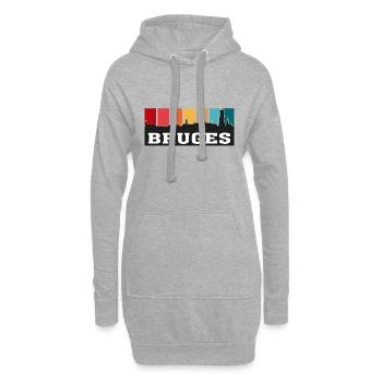 Bruges Belgique Voyage Skyline Souvenirs Silhouette - Sweat-shirt à capuche long Femme - gris chiné - Devant