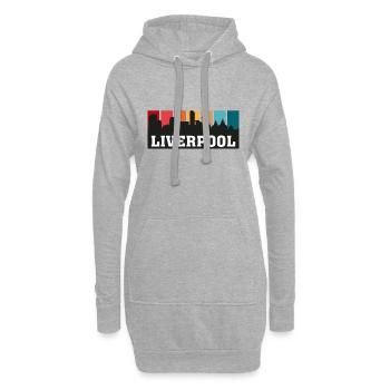 Liverpool Angleterre Voyage Souvenir Skyline Landmark - Sweat-shirt à capuche long Femme - gris chiné - Devant