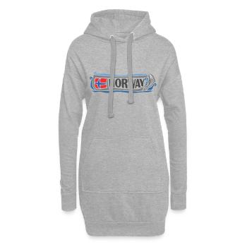 Norwegen Landmark Travel Souvenir Norwegische Flagge - Hoodie-Kleid - Grau meliert - Vorne
