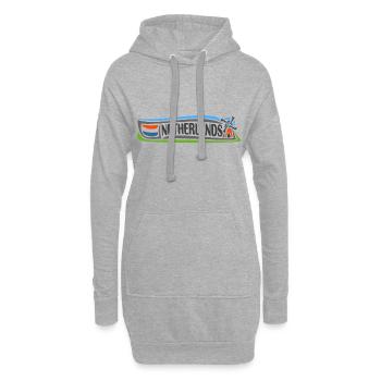 Pays-Bas Voyage Souvenir Landmark Drapeau Néerlandais - Sweat-shirt à capuche long Femme - gris chiné - Devant