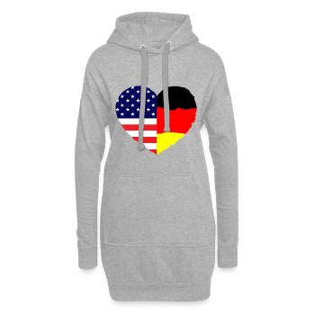 USA und Deutschland - Hoodie-Kleid - Grau meliert - Vorne