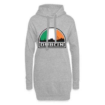 Dublin Irland Skyline Silhouette Irish Flag Trave - Hoodie-Kleid - Grau meliert - Vorne
