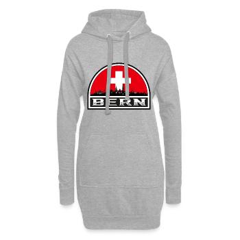 Berne Suisse Skyline Silhouette Drapeau Suisse Tra - Sweat-shirt à capuche long Femme - gris chiné - Devant
