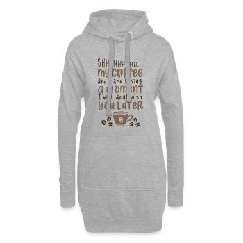 Kaffee Spruch - Hoodie-Kleid - Grau meliert - Vorne