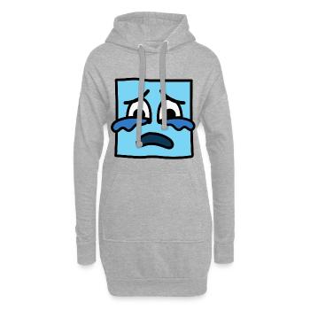 Funny Square Emoji Emoticon Kawaii Expression Face - Hoodie Dress - heather grey - Front