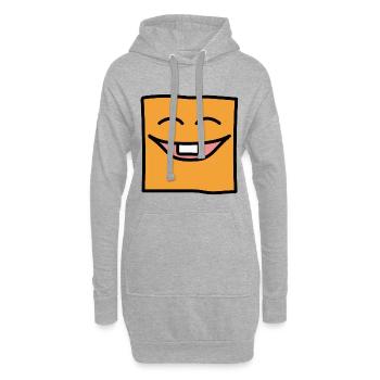 Funny Square Emoji Emoticon Kawaii Expression Face - Hoodie Dress - heather grey - Front