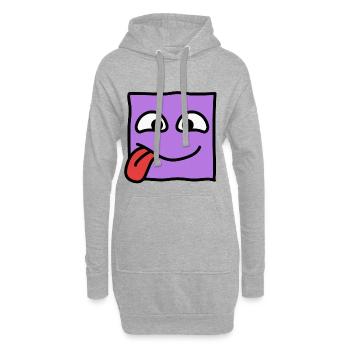 Funny Square Emoji Emoticon Kawaii Expression Face - Hoodie Dress - heather grey - Front