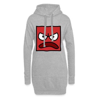 Funny Square Emoji Emoticon Kawaii Expression Face - Hoodie Dress - heather grey - Front